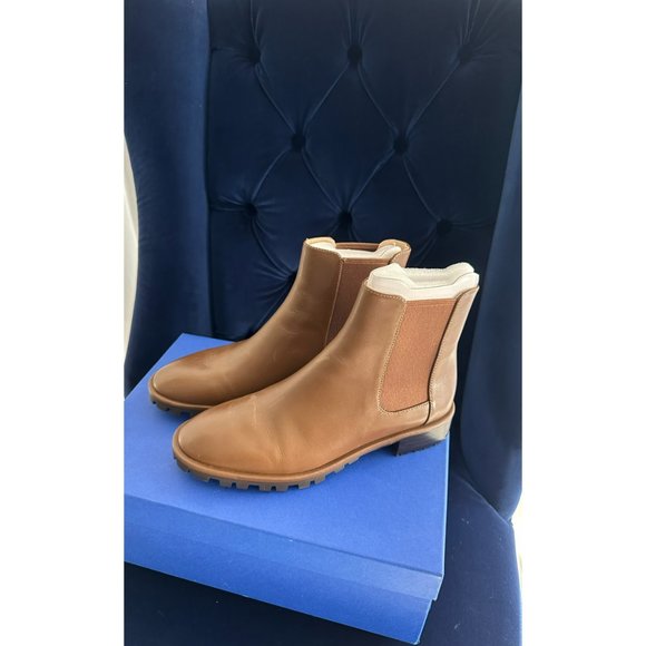 NWB Stuart Weitzman Laine Chelsea Bootie Brown | Size 7B - Picture 2 of 10